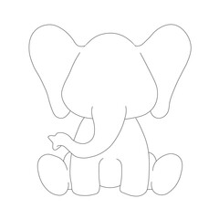 baby elephant cartoon. cartoon vector. Drawing vector on a white background in illustration. Elephant icon vector.