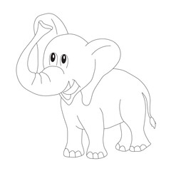 cartoon vector. Drawing vector on a white background in illustration. Elephant icon vector.