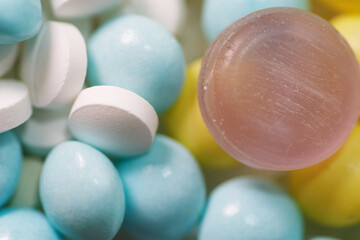 Sugar candy and medicine tablets