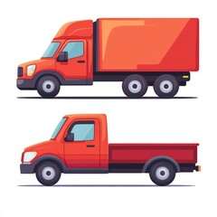 Fototapeta premium Red Delivery Truck Illustration