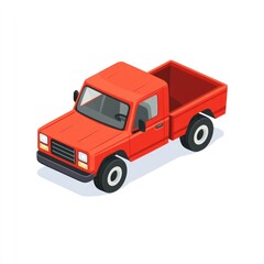 Fototapeta premium Red Pickup Truck Illustration