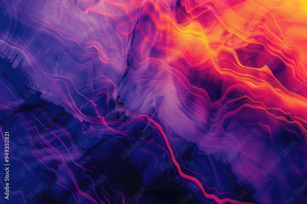 Poster close-up view of an abstract painting depicting a fire scene, great for decorative or conceptual use