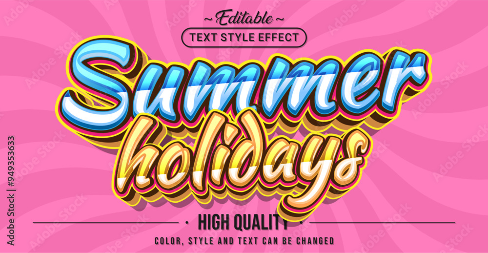 Aufkleber editable text style effect - summer holidays text style theme.