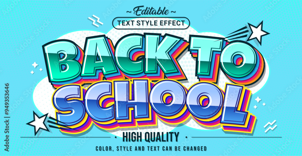 Poster Editable text style effect - Back To School text style theme.
