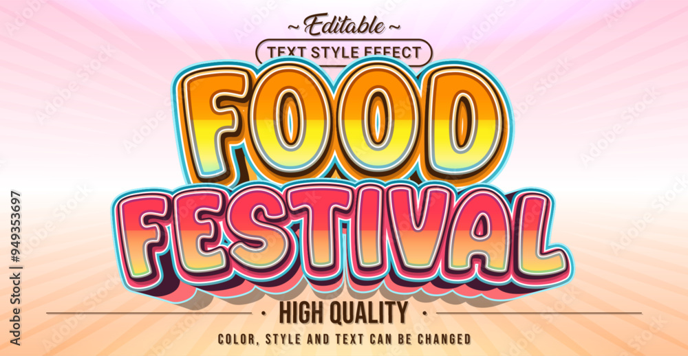 Poster editable text style effect - food festival text style theme.