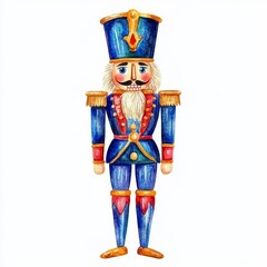 Vibrant Cartoon Nutcracker: Whimsical Vector Illustration for Festive Designs. Colorful Digital Art Character with Playful Expression, Perfect for Holiday Marketing, Children's Books, and Cheerful Gra
