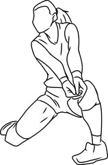 Artistic Outline Volleyball Player