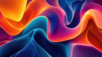 Obraz premium A creative abstract background with fluid shapes and vibrant colors blending seamlessly, creating a dynamic and visually stimulating composition --ar 16:9 --q 2