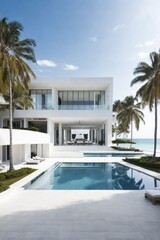Modern White Villa with Pool and Ocean View