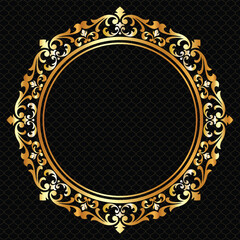 Vintage label design with monograms and frames	
