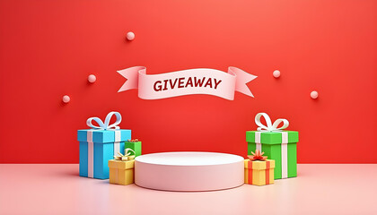 Podium giveaway sale promo gift background 1