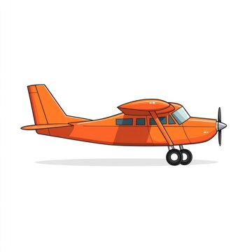 recommend clip art: Orange Propeller Plane Illustration