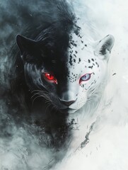 Yin Yang Black And White Jaguar Moon Eclipse