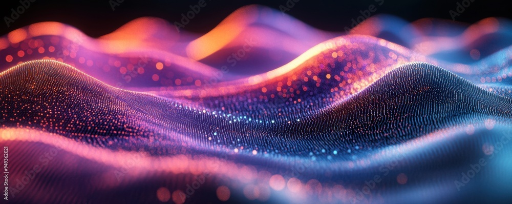 Aufkleber abstract dynamic waveforms in scalable 3d dimensions - altered perspective illustration