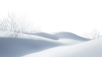 Snow landscape isolated on white background