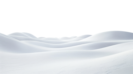 Snow landscape isolated on white background