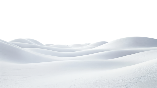 Snow landscape isolated on white background