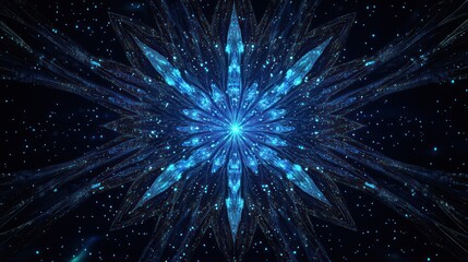 Naklejka premium Glowing Blue Snowflake