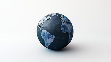 Fototapeta premium Pastel-colored dark slate blue globe, minimalistic style in 3D vector on white.