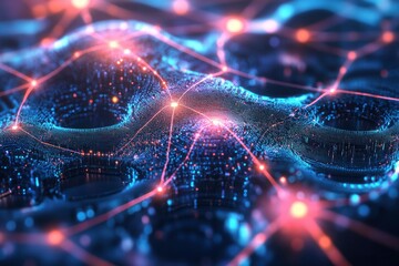 Quantum processing. Deep learning artificial intelligence. Future new technology for business or science presentation with generative ai