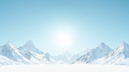 Obraz premium Snowy Mountain Range with Clear Blue Sky