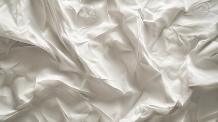 Obraz premium Crumpled white paper texture with detailed folds and shadows, perfect for backgrounds and designs