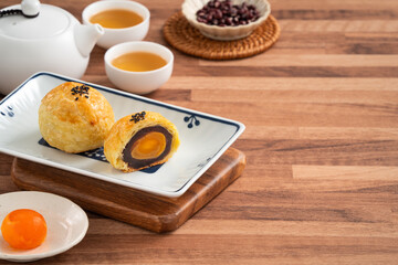 Moon cake yolk pastry for Mid-Autumn Festival holiday.