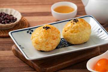 Moon cake yolk pastry for Mid-Autumn Festival holiday.