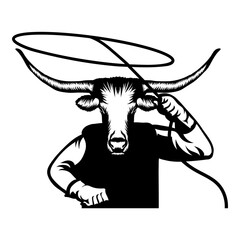 Fototapeta premium Cowboy Texas Longhorn