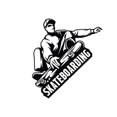 Skateboard Logo Vector. Skateboard Sticker Illustration design vector