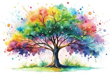 Obraz premium watercolor tree design