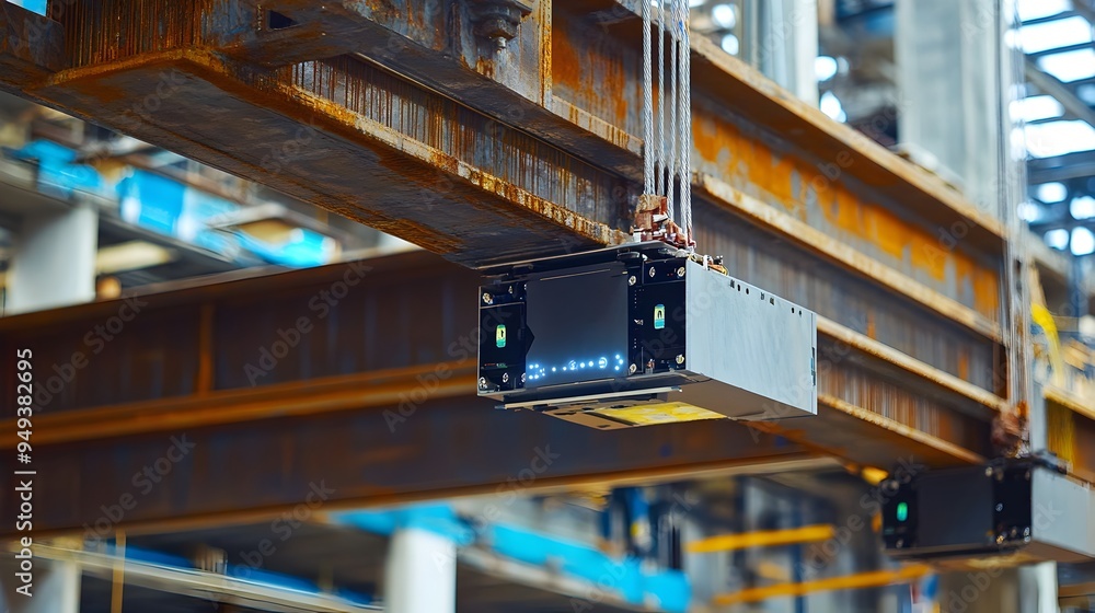 Poster advanced iot sensor technology precisely monitoring and controlling the placement of critical steel 