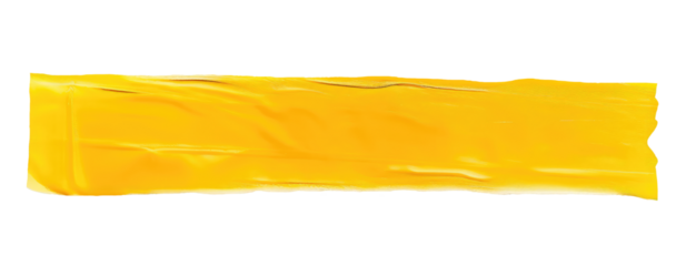Piece of yellow adhesive tape isolated on transparent background