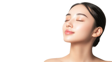 Fototapeta premium Beautiful Woman with Closed Eyes and Smooth Skin
