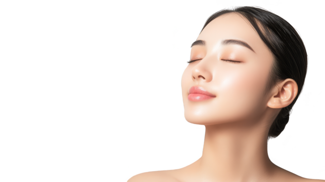 Beautiful Woman with Closed Eyes and Smooth Skin