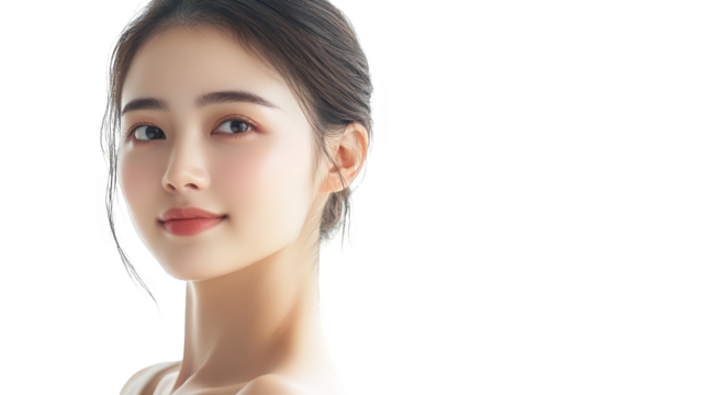 Beautiful Asian Woman with Smooth Skin and Long Dark Hair