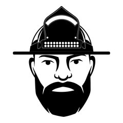 Firefighter Bearded Man Face