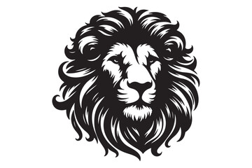 lion head silhouette vector illustration