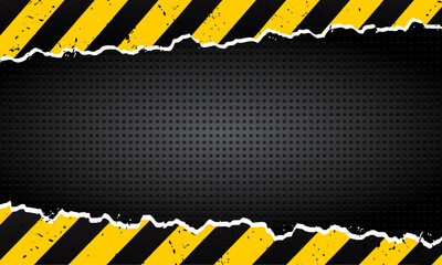 illustration of contruction warning sign background. yellow and black stripes texture contruction banner