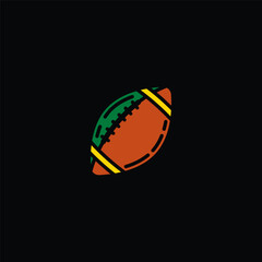 Original vector illustration. A contour icon. An American football ball.