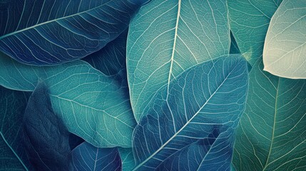 Obraz premium Blue Leaves, Organic Texture Background
