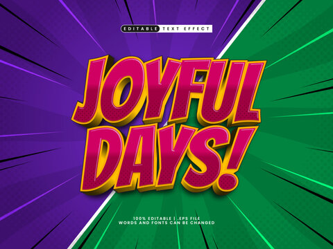 joyful days editable text effect in joyful and happy text style