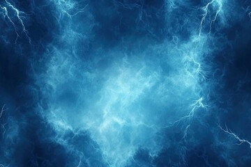 Fototapeta premium Vector frame design made of stormy blue sky with smoke and fog effects, accentuated by the radiance of branched lightning to create spectacular background images with generative ai
