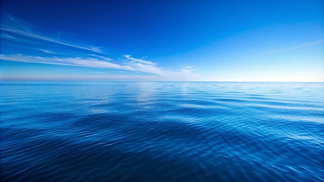 Blue Ocean concept with calm waters and clear blue sky , calm, waters, clear, blue, sky, ocean, horizon, peaceful, serene