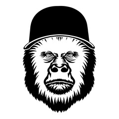 Gorilla In Baseball Cap