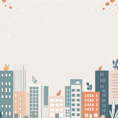 Naklejka premium Cute buildings illustration