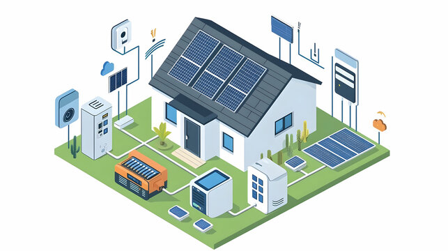 Smart Home with Solar Panels and Energy Storage System