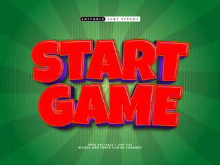 start game editable text effect in kids and happy text style
