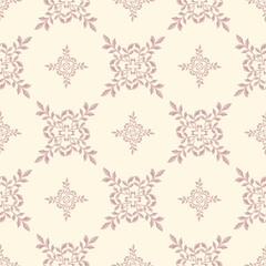 Beautiful damask pattern. Royal Leaf pattern. Seamless wallpaper with a damask pattern. Vector illustration.