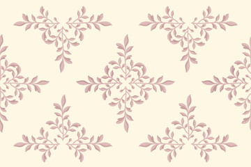 Damask pattern. Beautiful Royal Leaf ornament pattern. Seamless wallpaper with a damask pattern. Vector illustration.